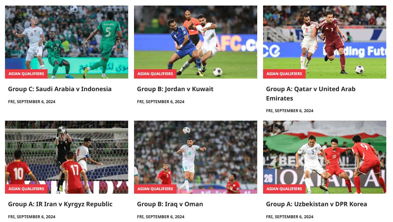 アジア最終予選　Group C　サウジアラビア vs インドネシア